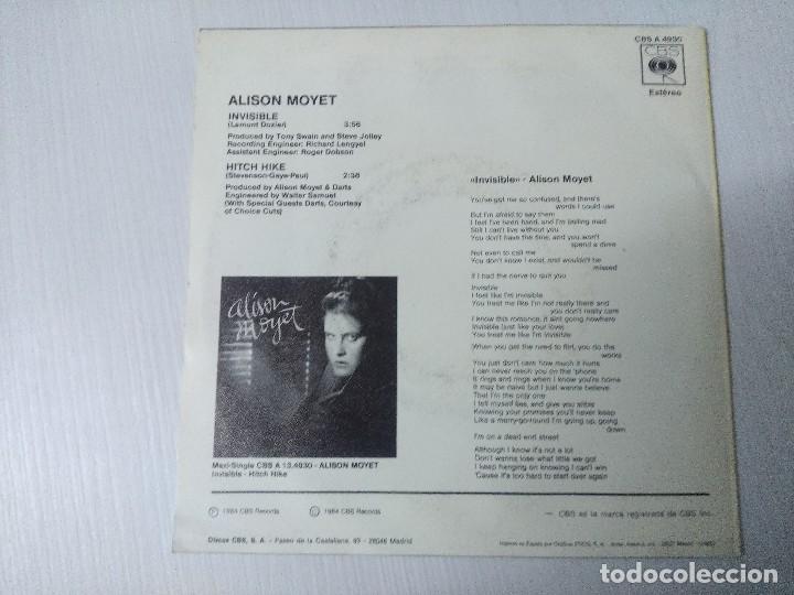 Discos de vinilo: ALISON MOYET/INVISIBLE/SINGLE PROMOCIONAL. - Foto 3