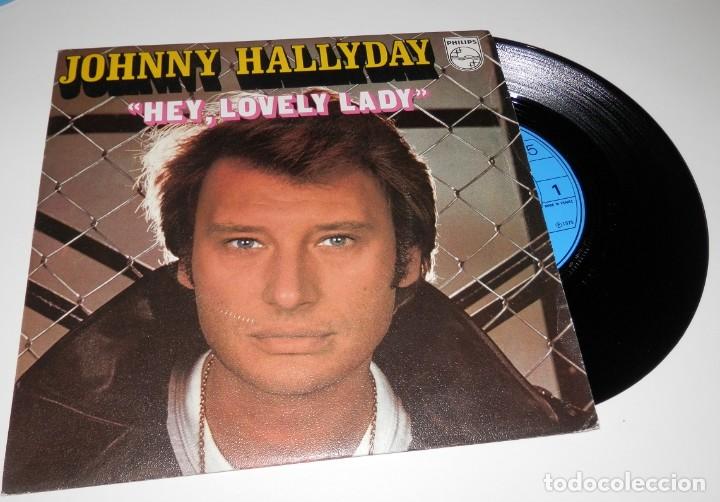 Discos de vinilo: DISCO SINGLE DE VINILLO DE JOHNNY HALLYDAY - Foto 1