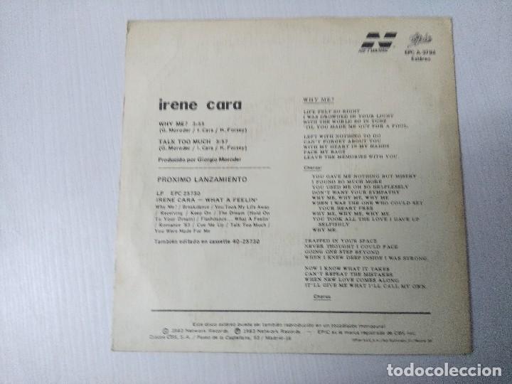 Discos de vinilo: IRENE CARA/WHY ME?/SINGLE PROMOCIONAL. - Foto 3