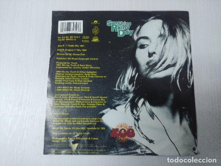 Discos de vinilo: ZOE/SUNSHINE ON A RAINY DAY/SINGLE. - Foto 3