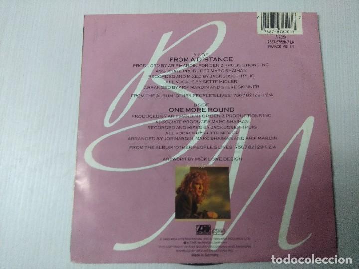 Discos de vinilo: BETTE MIDLER/FROM A DISTANCE/SINGLE. - Foto 3