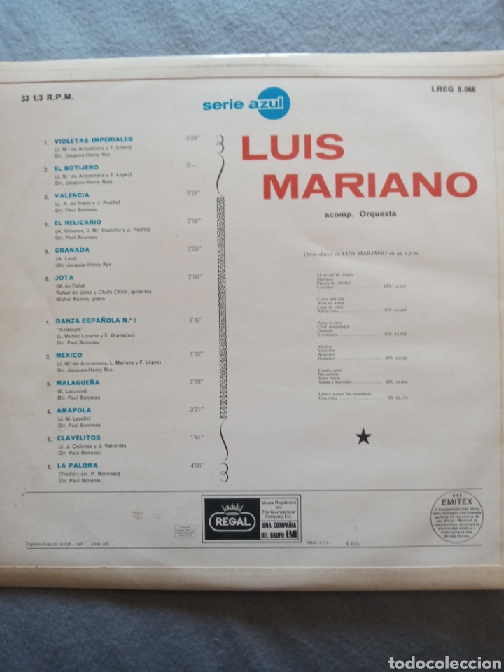 Discos de vinilo: Luis Mariano.disco vinilo LP - Foto 2