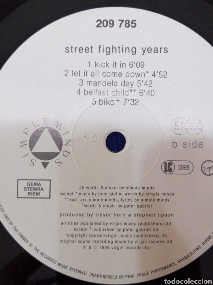 Discos de vinilo: SIMPLE MINDS - STREET FIGHTING YEARS - Foto 7