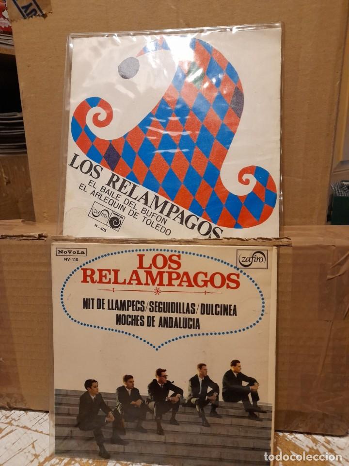 Discos de vinilo: 2 DISCOS DE LOS RELAMPAGOS : SINGLE EL BAILE DEL BUFON + EP NIT DE LLAMPECS - Foto 1