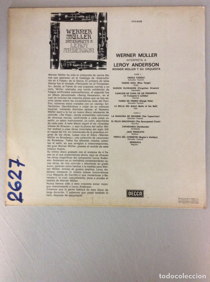 Discos de vinilo: Werner M&uuml;ller interpreta a Leroy Anderson. - Foto 2