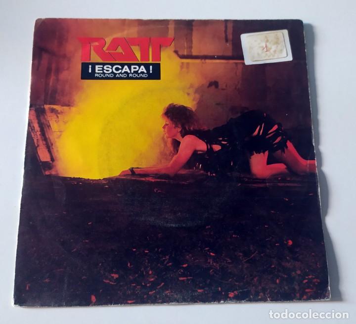 Discos de vinilo: SINGLE RATT - ESCAPA! - ROUND AND ROUND - Foto 1