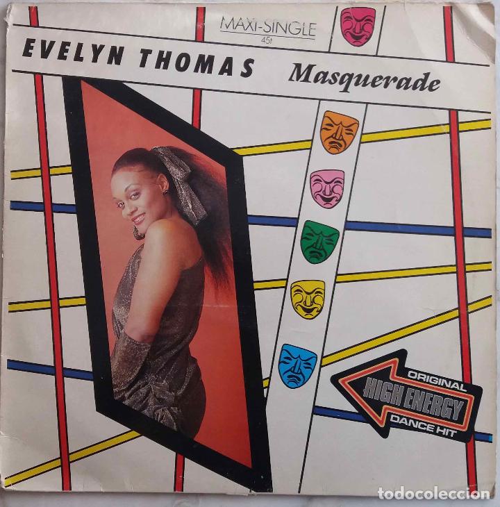 Discos de vinilo: EVELYN THOMAS, MASQUERADE. MAXI SINGLE ESPA&Ntilde;A 2 TEMAS - Foto 1