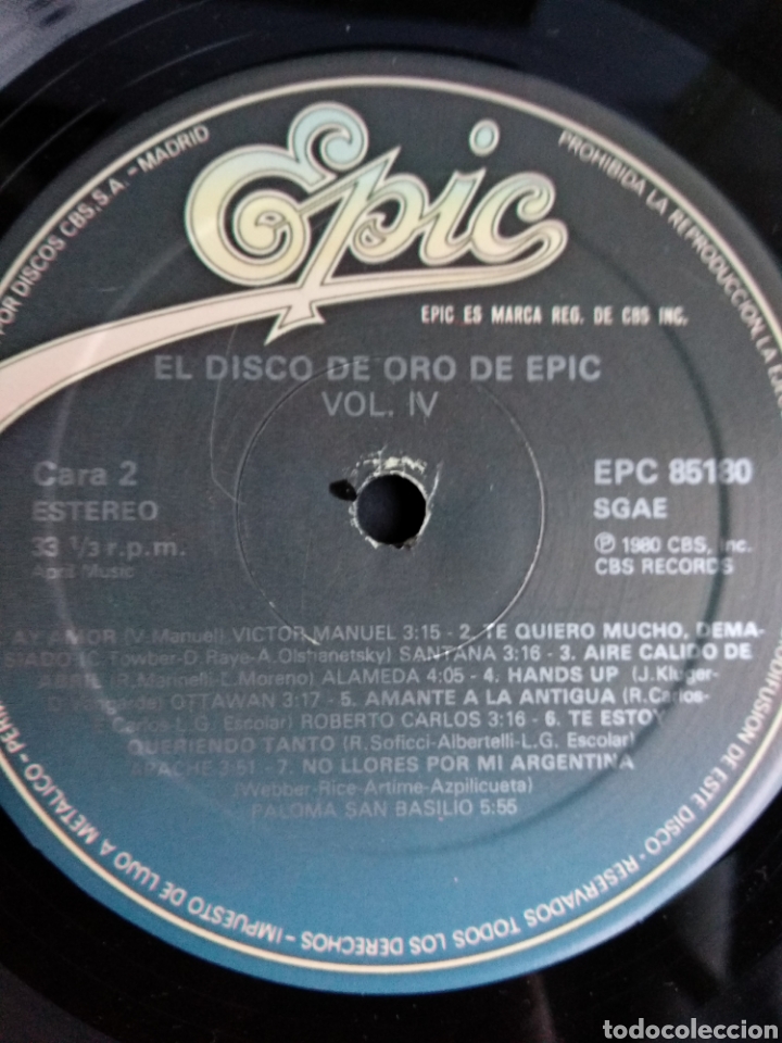 Discos de vinilo: *EL DISCO DE ORO, EPIC, 1980 A3 - Foto 4
