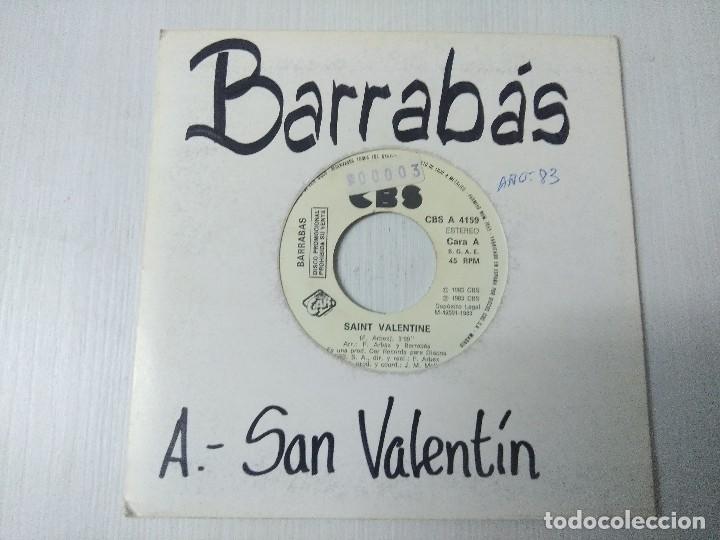 Discos de vinilo: BARRABAS/SAINT VALENTINE/SINGLE PROMOCIONAL. - Foto 1