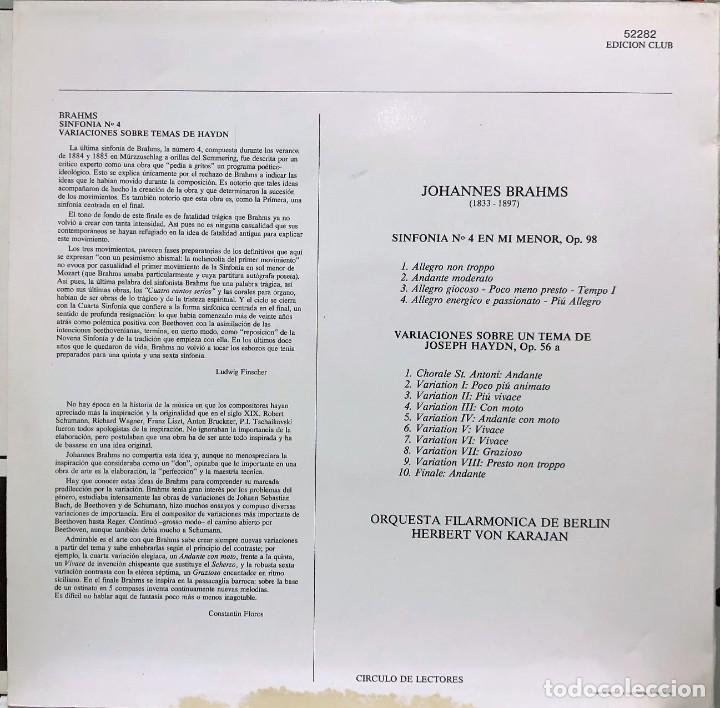 Discos de vinilo: Brahms - Haydn-Variationen, Filarm&oacute;nica de Berl&iacute;n - Karajan - circulo de lectores - Foto 2