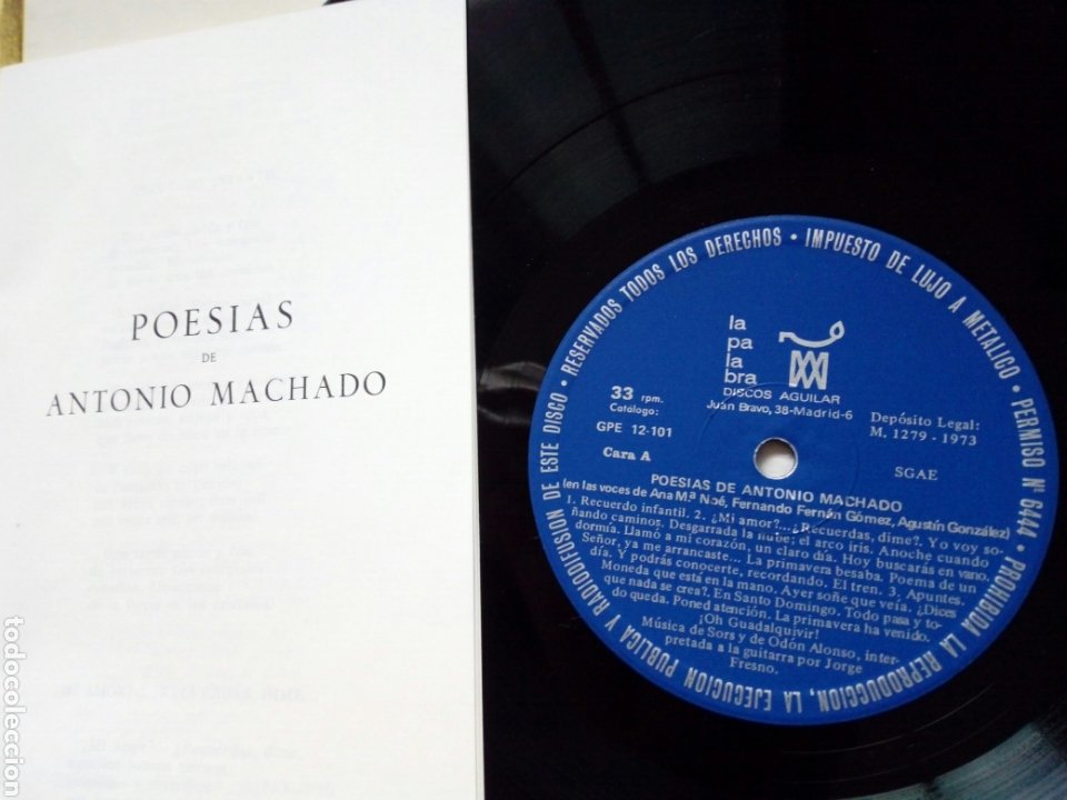 Discos de vinilo: LP - POESIAS DE ANTONIO MACHADO - Voces de Ana María Noé, Fernando Fernán Gómez, A. Gonzalez... - Foto 2 - 304023408