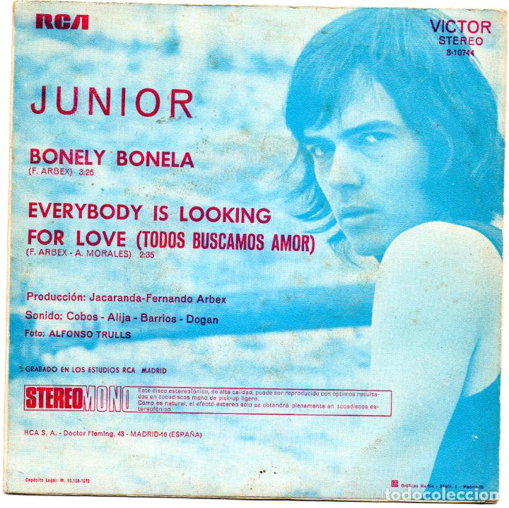 Discos de vinilo: JUNIOR - BONELY BONELA - SINGLE - Foto 2