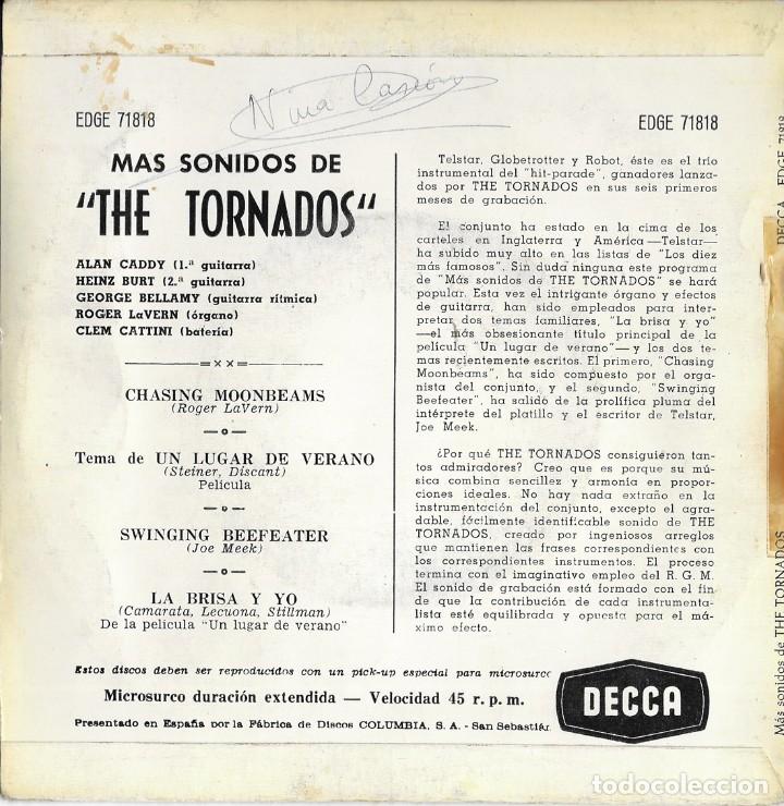 Discos de vinilo: THE TORNADOS EP CHASING + 3 ESPA&Ntilde;A 1963 - Foto 2
