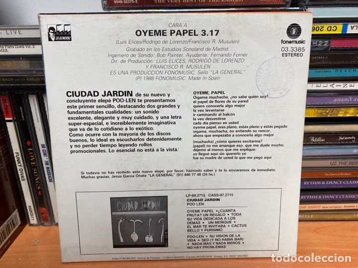 Discos de vinilo: Ciudad Jardin - Oyeme Papel (7&rdquo;, Single) - Foto 2