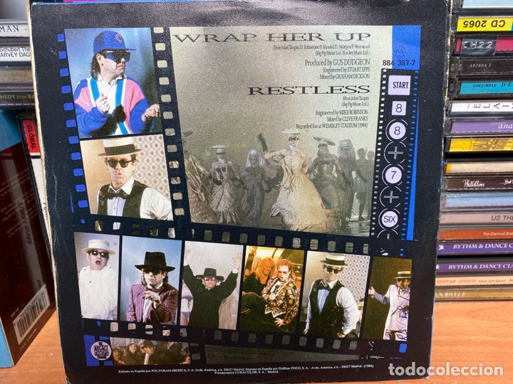 Discos de vinilo: Elton John - Wrap Her Up = Envu&eacute;lvela (7&rdquo;, Single) - Foto 2