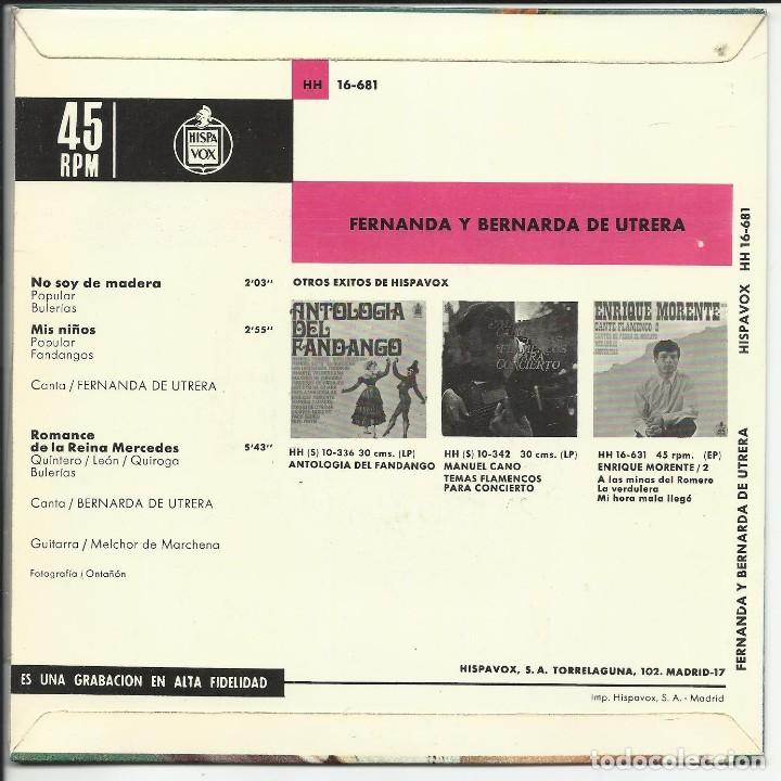 Discos de vinilo: Fernanda Y Bernarda De Utrera.- Romance De La Reina * 3 EP hispavox 1968 - Foto 2 - 304492653