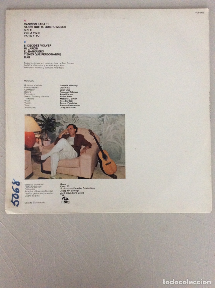 Discos de vinilo: Toni Romera. Canci&oacute;n para ti. - Foto 2