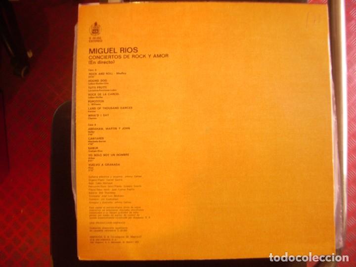 Discos de vinilo: MIGUEL RÍOS- CONCIERTOS DE ROCK Y AMOR. LP. - Foto 2 - 304569888