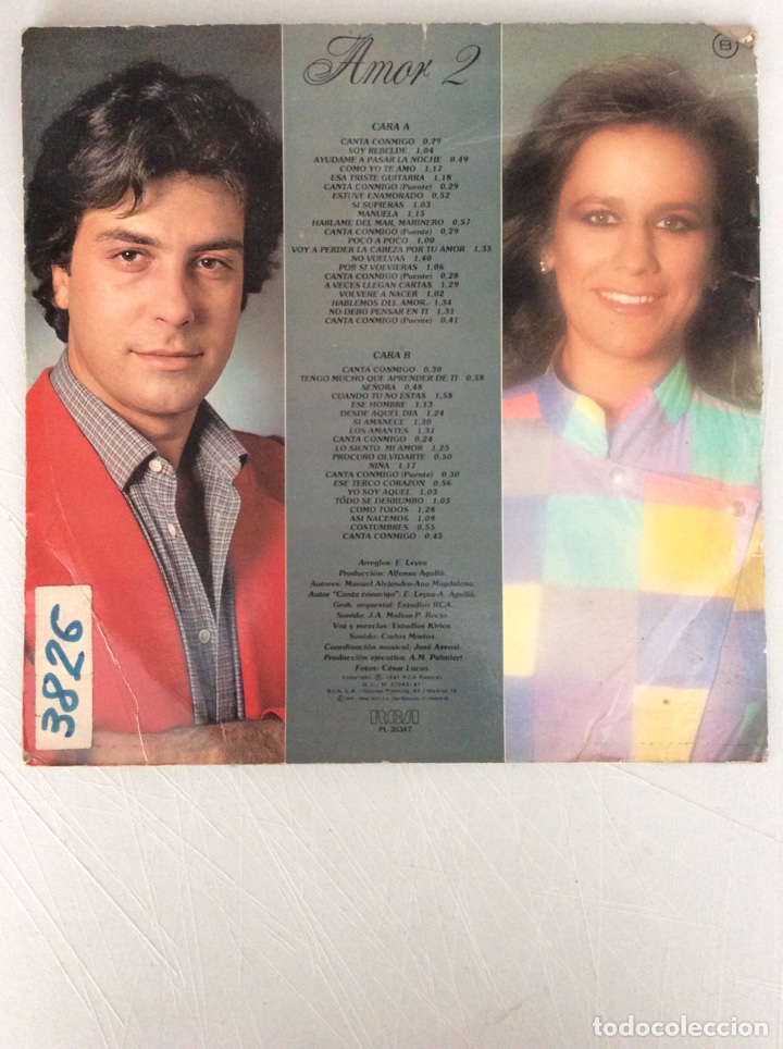 Discos de vinilo: Amor 2. Interpretan 40 grandes &eacute;xitos de Manuel Alejandro. - Foto 2