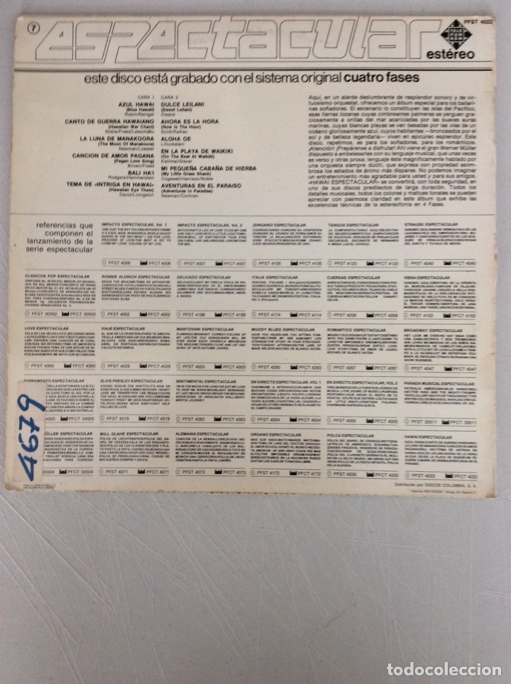 Discos de vinilo: Hawai. Werner M&uuml;ller y su orquesta. - Foto 2
