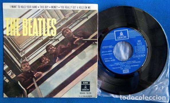 BEATLES SINGLE EP ORIGINAL EMI ODEON ESPAÑA LABEL CAMBIO LOGOTIPO Y DIFERENTE REFERENCIA (Música - Discos de Vinilo - EPs - Pop - Rock Internacional de los 70	)