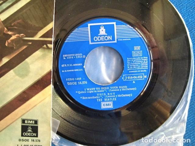 Discos de vinilo: BEATLES SINGLE EP ORIGINAL EMI ODEON ESPAÑA LABEL CAMBIO LOGOTIPO Y DIFERENTE REFERENCIA - Foto 4 - 304705408