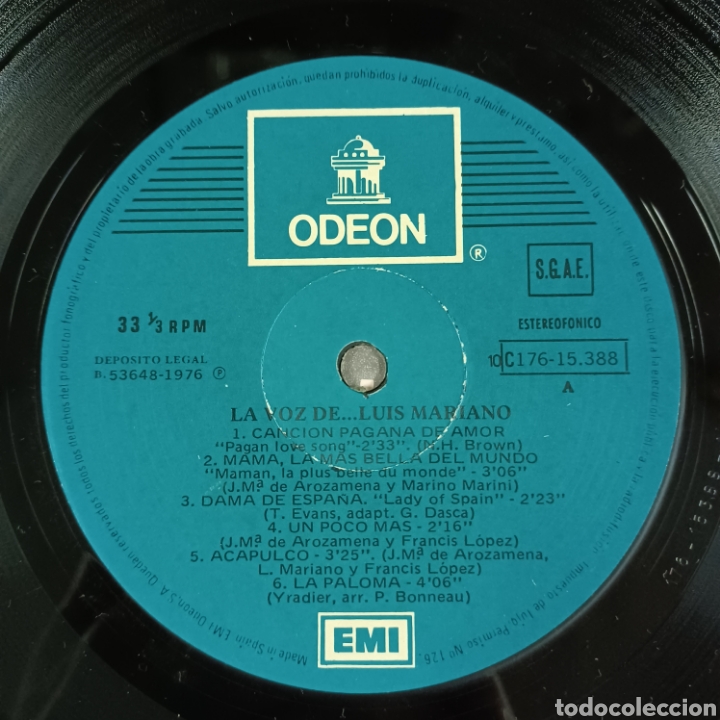 Discos de vinilo: LA VOZ DE LUIS MARIANO - DOBLE LP. EMI ODEON - Foto 3