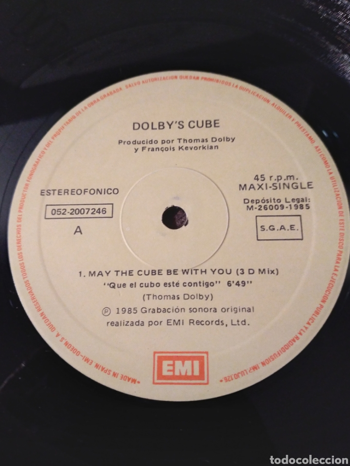 Discos de vinilo: Vinilo MAXISINGLE - DOLBYS CUBE &rdquo;MAY THE CUBE BE WITH YOU&rdquo; ESP.85 - Foto 3
