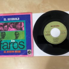 Discos de vinilo: LOS FAROS - RUSHGOLD / EL NUEVO RUSH - SINGLE 7” SPAIN PROMO 1970. Lote 304935828