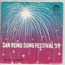 Discos de vinilo: BETTY CURTIS EP NESSUNO SANREMO SONG FESTIVAL 59 +3 DELAHAY HOLLAND. Lote 304966463