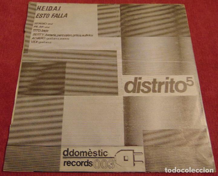 Discos de vinilo: Distrito 5 &ndash; H.E.I.D.A.I. / Esto Falla - SINGLE 1982 - Foto 2