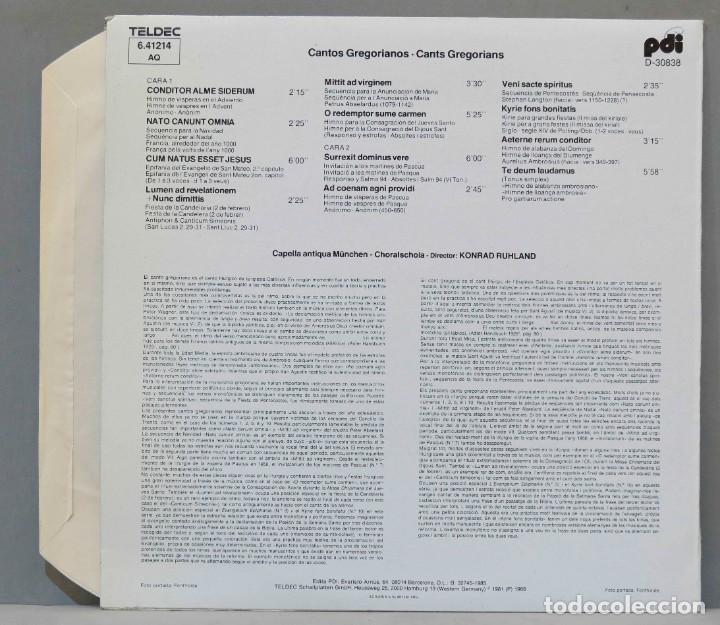 Discos de vinilo: LP. GREGORIAN CHANTS. GESANGE. RUHLAND - Foto 2