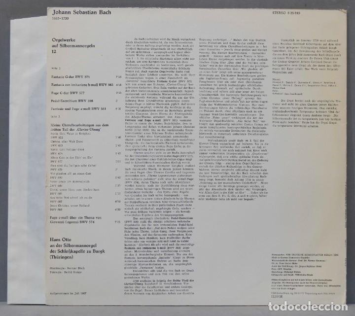 Discos de vinilo: LP. Bach. Hans Otto. Orgelwerke 12 - Foto 2