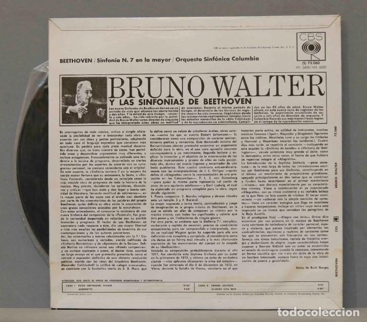 Discos de vinilo: LP. Bruno Walter. Beethoven. Symphony No. 7 In A Major - Foto 2