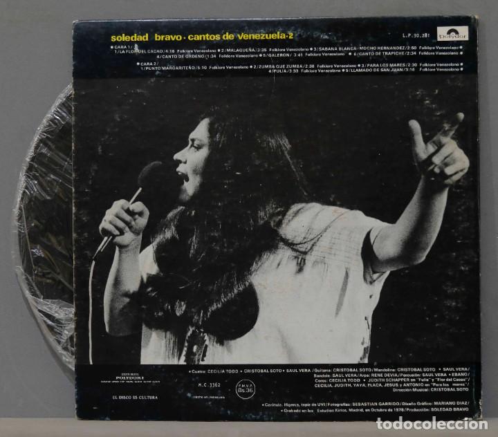 Discos de vinilo: LP. Soledad Bravo. Cantos De Venezuela 2 - Foto 2