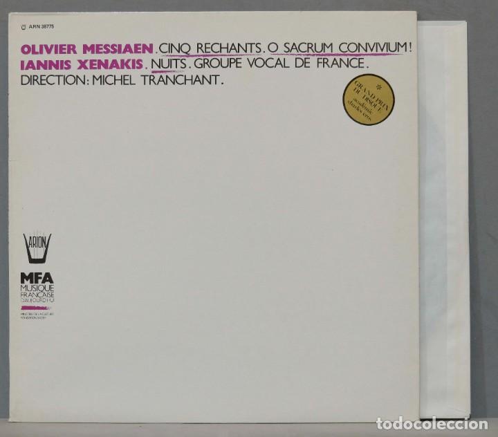Discos de vinil: LP. Tranchant. Cinq Rechants. O Sacrum Convivium!. Nuits. MESSIAEN. XENAKIS