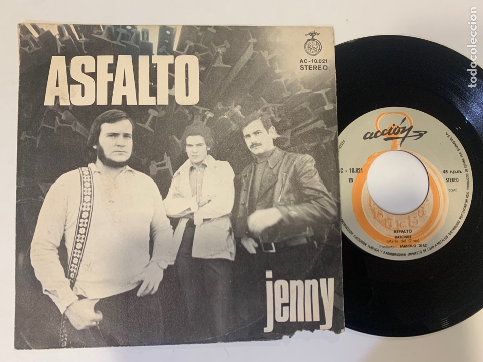 Discos de vinilo: Single ep asfalto jenny de 1972 - Foto 1