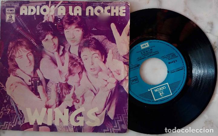 Discos de vinilo: WINGS. ADIOS A LA NOCHE. SINGLE ORIGINAL ESPA&Ntilde;A 1979 - Foto 1