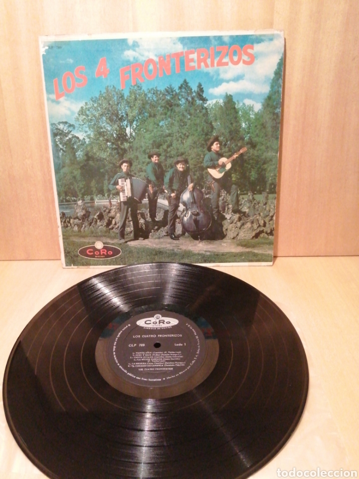 Disques de vinyle: Los Cuatro Fronterizos. Rareza, antiguo. M&eacute;xico Tapa cart&oacute;n duro.