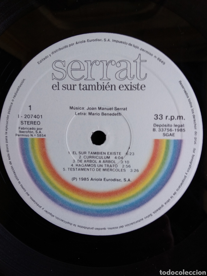 Discos de vinilo: *SERRAT, EL SUR TAMBIEN EXISTE, ARIOLA, 1985 - Foto 4