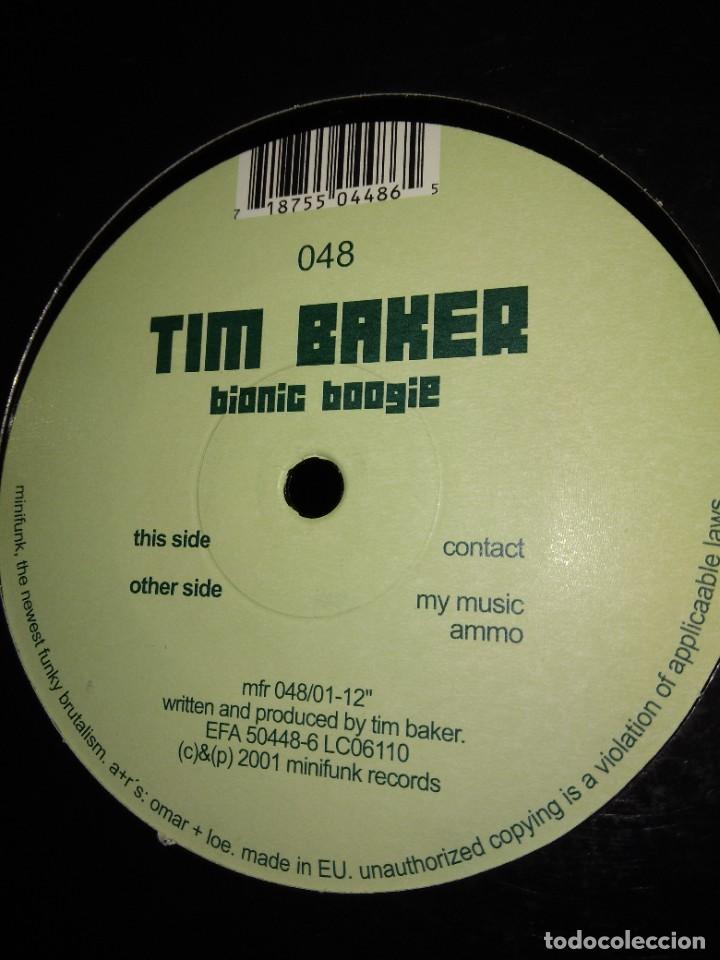 Discos de vinilo: TECHNO E.P. 12&rdquo; - TIM BAKER - BIONIC BOOGIE (Spain. 2001) - Foto 2