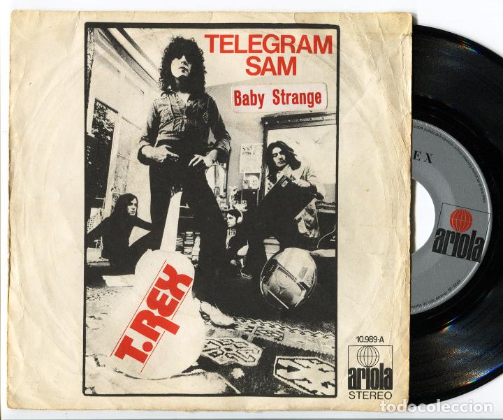 Discos de vinilo: T.REX telegram sam GLAM [SG Spain 1972] [VG+] - Foto 1