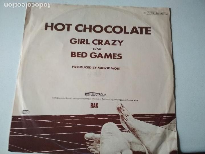 Discos de vinilo: HOT CHOCOLATE GRIL CRAZY, 1982 - Foto 2