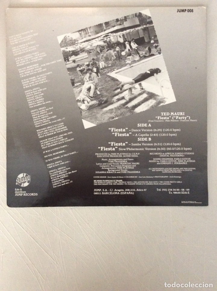 Discos de vinilo: Ted Mauri. Fiesta. Including four versions. - Foto 2