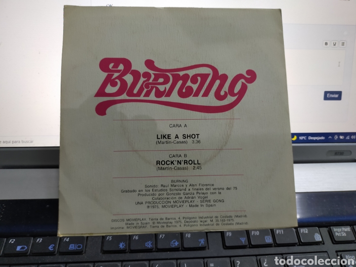Discos de vinilo: Burning single like a shot 1975 - Foto 2
