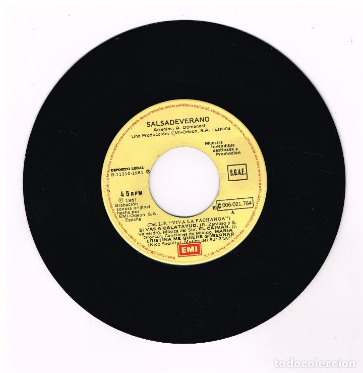 Disques de vinyle: SALSA DE VERANO - SI VAS A CALATAYUD / EL CAIMAN... - SINGLE 1981 - PROMO - SOLO VINILO