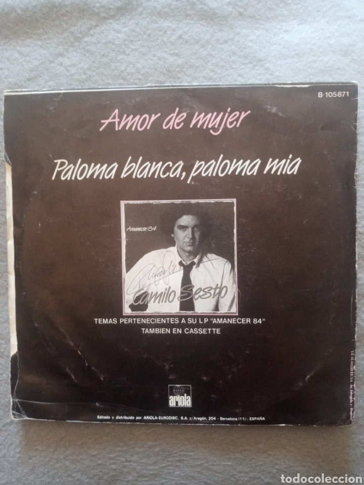 Discos de vinilo: Camilo Sesto-amor de mujer..disco vinilo single - Foto 2