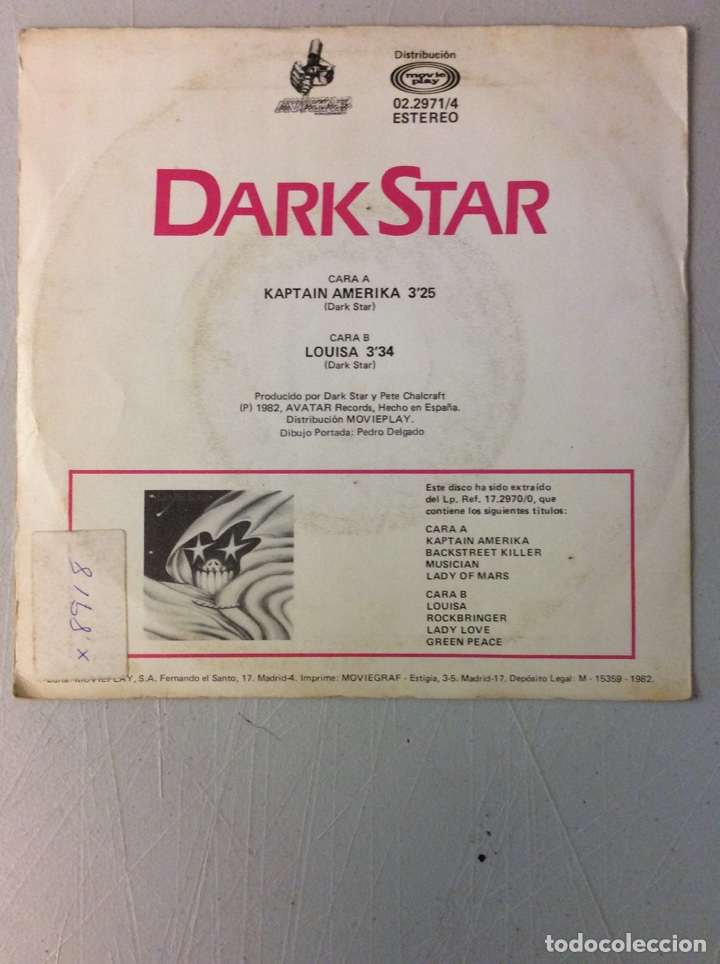 Discos de vinilo: Dark Star. Kaptain Amerika. Louisa. - Foto 2