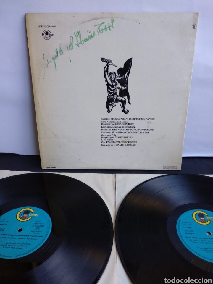 Discos de vinilo: *MIKIS THEODORAKIS, PABLO NERUDA, CARNABY, 1976. A1 - Foto 3
