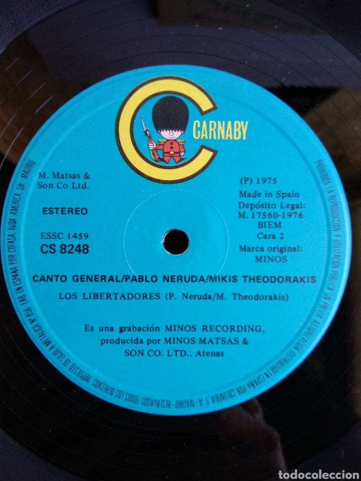 Discos de vinilo: *MIKIS THEODORAKIS, PABLO NERUDA, CARNABY, 1976. A1 - Foto 4